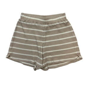French Connection Tommy Short Womens XS Extra Small Beige Ribbed Knit Striped